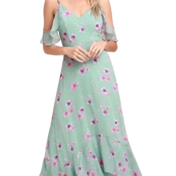 Lulus Take You There Maxi Dress *NEW* - MintGreen/Pink - XS - Picture 2 of 14